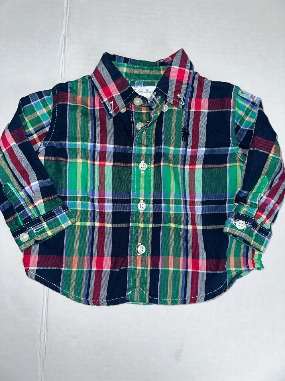 Ralph Lauren Plaid Button Down Shirt Long Sleeve Baby 3 Months